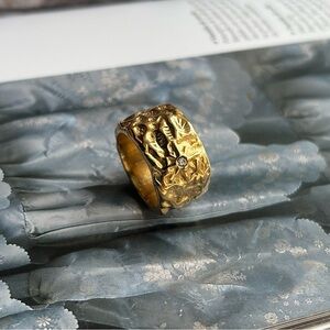 Gold Textured Women's Ring